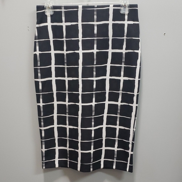 Eci New York NWT Black and White Grid Pattern Skirt, Petite Small - Picture 1 of 7